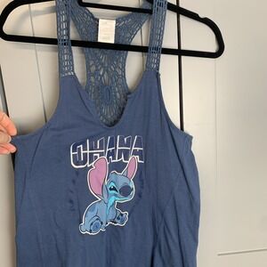 Disney Tank Top Youth‎ Size 7-9 (Medium) Blue Lilo & Stitch Racerback Disneyland